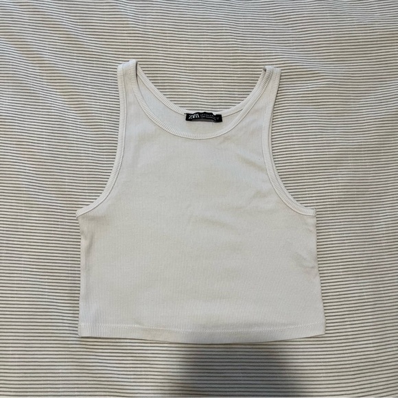 Zara Cropped Ribbed Tank Top - Picture 1 of 2